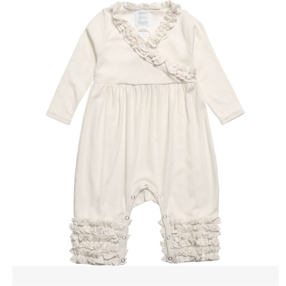 LEMON LOVES LAYETTE IVORY PIMA COTTON ROMPER